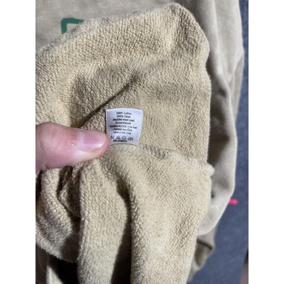Natural Greens Hoodie Mens XL Tan Beige Pullover Graphic Smiley Sun Made in USA - Picture 9 of 9